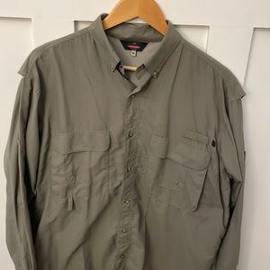 - Redington mens hiking fishing vented long sleeve shirt green medium